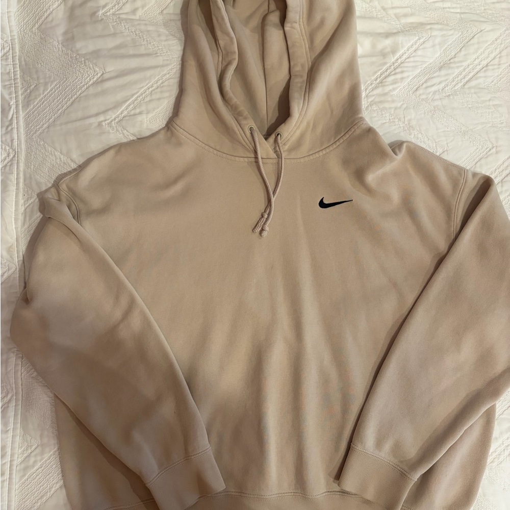 Nike Beige Hoodie with Black Logo